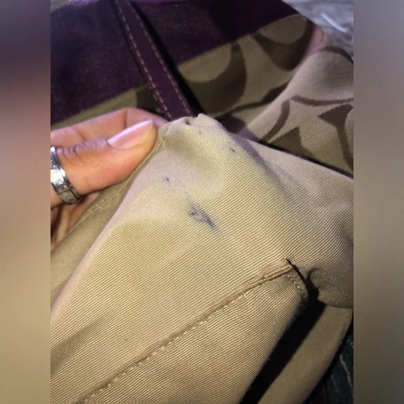 Y2K Coach Purple and Tan Women's Tote bag - Picture 7 of 15